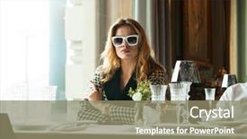  Presentation with sexy - PPT layouts having portrait of pretty sexy young background and a coral colored foreground