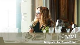  Presentation with mens fashion portrait - Cool new PPT theme with portrait of pretty sexy young backdrop and a violet colored foreground