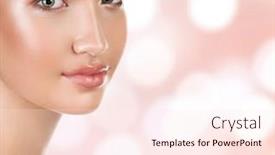  Presentation with skin care - Slide set enhanced with portrait-of-pretty-woman-against background and a lemonade colored foreground