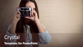 Presentation with soviet - Audience pleasing slide set consisting of portrait-of-pretty-young-woman backdrop and a tawny brown colored foreground