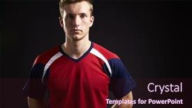  Presentation with soccer - Amazing slide set having portrait-of-professional-soccer-player backdrop and a wine colored foreground