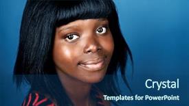  Presentation with black woman at gas station - Presentation theme featuring portrait of real black african background and a ocean colored foreground