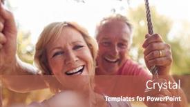 Presentation with fun - Beautiful slide set featuring portrait-of-retired-couple-having backdrop and a coral colored foreground