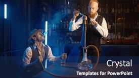  Presentation with hookah - Presentation enhanced with portrait-of-retro-guys-smoking background and a ocean colored foreground