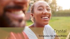  Presentation with romantic - Audience pleasing slide deck consisting of portrait-of-romantic-couple-taking backdrop and a yellow colored foreground