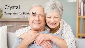  Presentation with senior couple - Cool new slides with portrait of romantic senior couple backdrop and a lemonade colored foreground