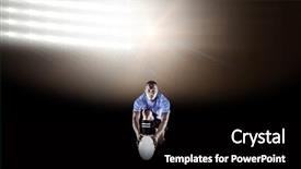  Presentation with kneeling - Audience pleasing slide set consisting of portrait-of-rugby-player-kneeling backdrop and a black colored foreground