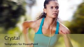  Presentation with healthy lifestyle - Beautiful slide deck featuring portrait-of-running-healthy-fitness backdrop and a yellow colored foreground
