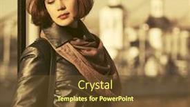  Presentation with bob hairstyle - Audience pleasing presentation theme consisting of portrait of sad beautiful fashion woman outdoor stylish female model in black leather coat and red scarf with bob hairstyle backdrop and a tawny brown colored foreground