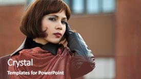  Presentation with sad woman - Beautiful slide set featuring portrait of sad beautiful fashion backdrop and a tawny brown colored foreground