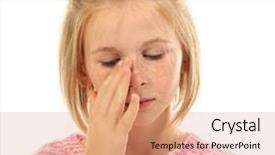  Presentation with sad girl - Slides consisting of portrait of sad little girl background and a coral colored foreground