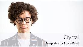  Presentation with sadness - Beautiful theme featuring portrait-of-sadness-woman backdrop and a sky blue colored foreground