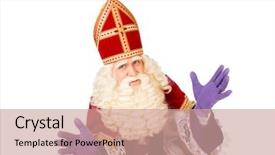  Presentation with saint - Amazing presentation having portrait of saint nicholas isolated backdrop and a coral colored foreground