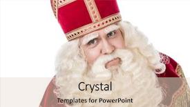  Presentation with saint - Presentation theme having portrait of saint nicholas isolated background and a lemonade colored foreground
