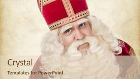  Presentation with saint - PPT theme featuring portrait of saint nicholas isolated background and a lemonade colored foreground