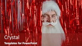  Presentation with curtains - Slide deck with portrait-of-santa-claus-looking background and a crimson colored foreground