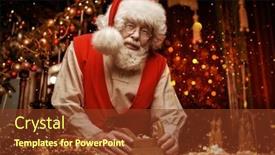  Presentation with fairy tales - PPT layouts consisting of portrait-of-santa-claus-making background and a tawny brown colored foreground
