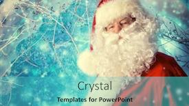  Presentation with christmas magic - Beautiful slide deck featuring portrait of santa claus in a winter magic forest christmas time backdrop and a teal colored foreground