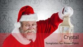  Presentation with lantern - Colorful slides enhanced with portrait of santa holding christmas backdrop and a  colored foreground