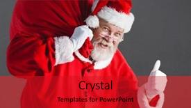  Presentation with gift - Amazing slides having portrait of santa with gift backdrop and a crimson colored foreground