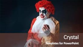  Presentation with scary - Presentation theme having portrait of scary bloody clown background and a tawny brown colored foreground