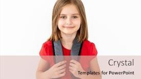  Presentation with backpack - Cool new presentation theme with portrait-of-school-girl backdrop and a lemonade colored foreground