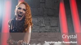  Presentation with vampire - Beautiful presentation featuring portrait of screaming female vampire pulling iron chain backdrop and a gray colored foreground