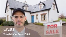  Presentation with security guard - Presentation theme with portrait of security guard standing background and a coral colored foreground