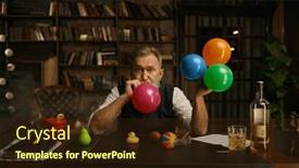  Presentation with business success - Presentation design featuring portrait-of-senior-business-man and a wine colored foreground