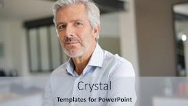  Presentation with nuclear arms - Presentation design with portrait-of-senior-businessman background and a lemonade colored foreground