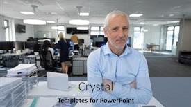  Presentation with social distancing - Beautiful slide deck featuring portrait-of-senior-caucasian-businessman backdrop and a light blue colored foreground