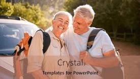  Presentation with senior couple - Presentation having portrait-of-senior-couple-going background and a coral colored foreground