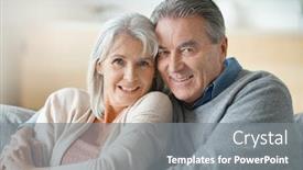  Presentation with senior couple - Theme with portrait-of-senior-couple-relaxing background and a gray colored foreground