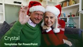  Presentation with lockdown - Colorful presentation enhanced with portrait-of-senior-couple backdrop and a tawny brown colored foreground