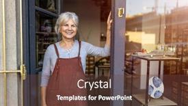  Presentation with pottery - Slide deck enhanced with portrait-of-senior-female-pottery background and a tawny brown colored foreground