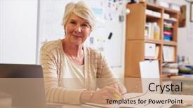  Presentation with elementary school career day and technology and black female teacher - Amazing slide set having portrait of senior female teacher backdrop and a coral colored foreground