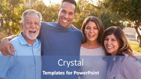  Presentation with home garden - PPT theme having portrait-of-senior-hispanic-parents background and a ocean colored foreground