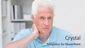  Presentation with nurse a male patient - Cool new presentation theme with portrait of senior male patient backdrop and a  colored foreground