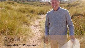  Presentation with beach litter - Amazing presentation having portrait-of-senior-man-collecting backdrop and a coral colored foreground