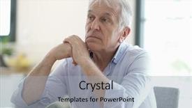  Presentation with sadness - Amazing presentation having portrait of senior man showing sadness backdrop and a light blue colored foreground