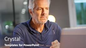  Presentation with hair cleanser - Presentation featuring portrait-of-senior-man background and a tawny brown colored foreground