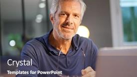  Presentation with hair colouring - Presentation theme consisting of portrait-of-senior-man background and a tawny brown colored foreground