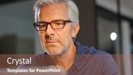  Presentation with hair - Presentation consisting of portrait-of-senior-man background and a coral colored foreground