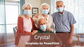  Presentation with senior care - Slide deck featuring portrait-of-senior-men background and a red colored foreground