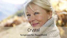  Presentation with honolulu senior - Beautiful PPT theme featuring portrait of senior woman leaning backdrop and a  colored foreground