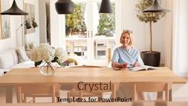  Presentation with reading table - Presentation consisting of sitting at dining room table background and a coral colored foreground