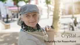  Presentation with journey - Beautiful slide set featuring portrait-of-senior-woman backdrop and a mint green colored foreground