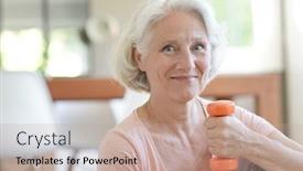  Presentation with senior fitness - Cool new theme with portrait-of-senior-woman backdrop and a coral colored foreground