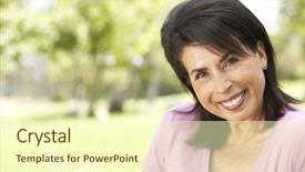  Presentation with park - Amazing presentation theme having portrait of senior woman in park backdrop and a cream colored foreground