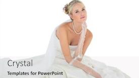  Presentation with white wedding - Audience pleasing slide set consisting of portrait-of-sensuous-woman backdrop and a lemonade colored foreground